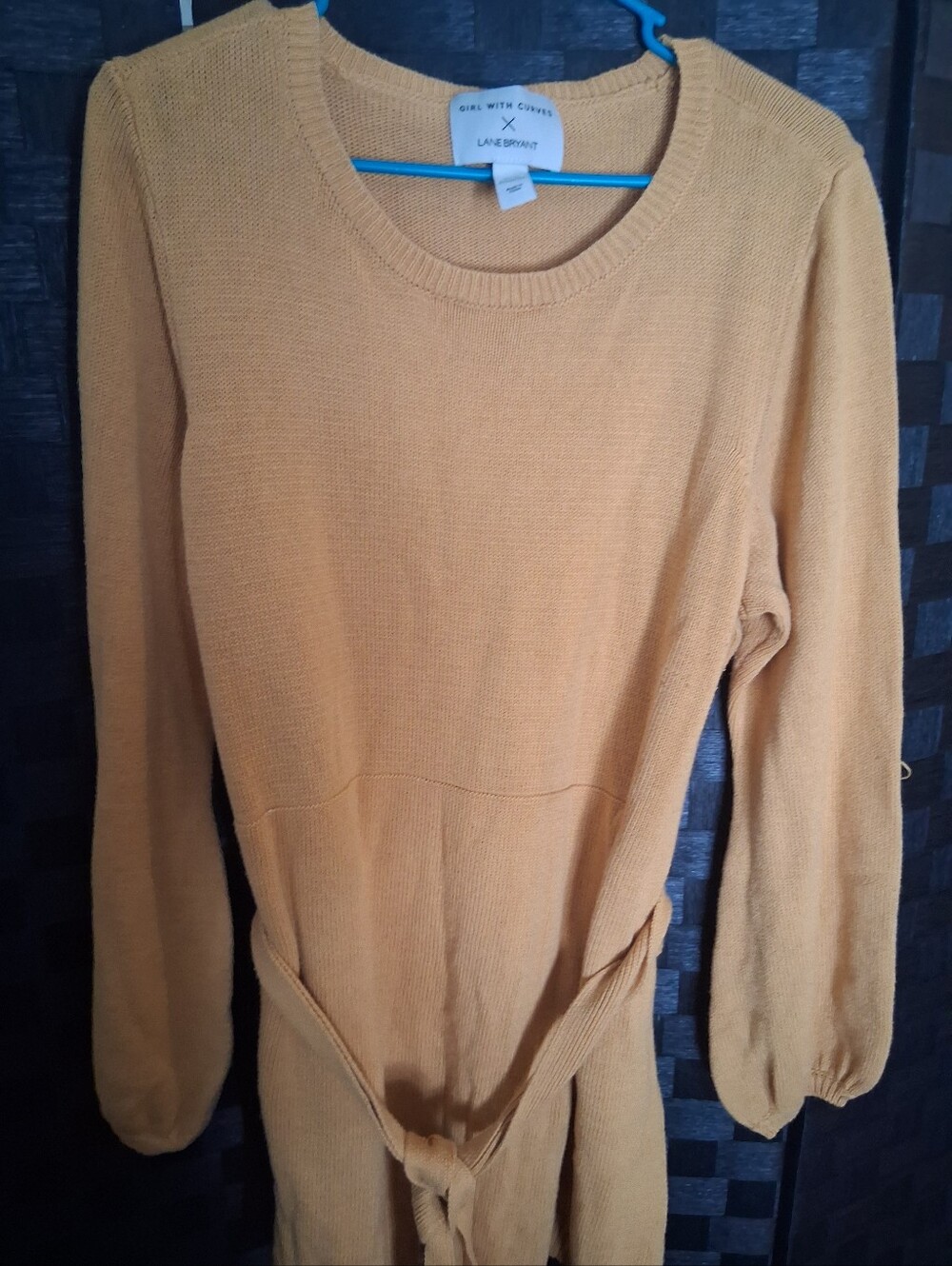 Lane Bryant Crew Neck Sweater in Mustard
